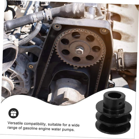 Double Groove Pulley Wall Mounted V-Belt Pulley for Gas Engine Water Pump Robust Efficient installed in engine bay