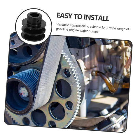 Double Groove V-Belt Pulley for Gas Engines Water Pump Replacement Smooth Operation installed on engine