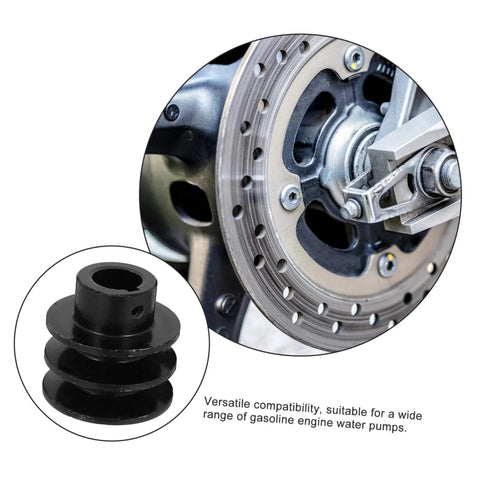 Close-up of Double Groove Pulley Wall Mounted V-Belt Pulley for Gas Engine Water Pump Robust Efficient with brake disc