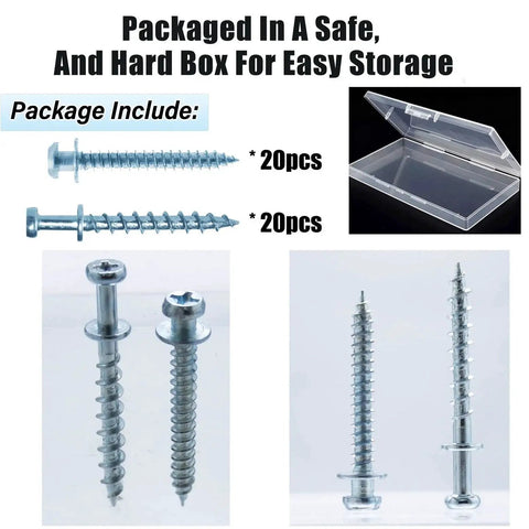 Double-Headed Bear Claw Picture Hanging Screw Hook Set For Drywall And Wood Studs shown with packaging and close-up of screws