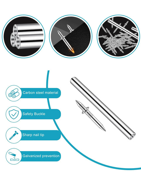 400 Pcs Double Headed Skirting Nails With Sleeve Tools showcased with galvanized finish and carbon steel material.