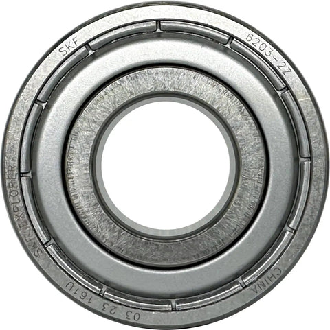 Front view of Double Metal Seal Deep Groove Ball Bearings 17x40x12mm 6203-2Z, showing metal seal and size details.