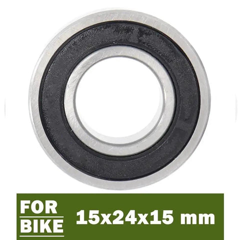 Durable 6802W15 double row sealed bearing for bicycle wheels 15x24x15 mm front view