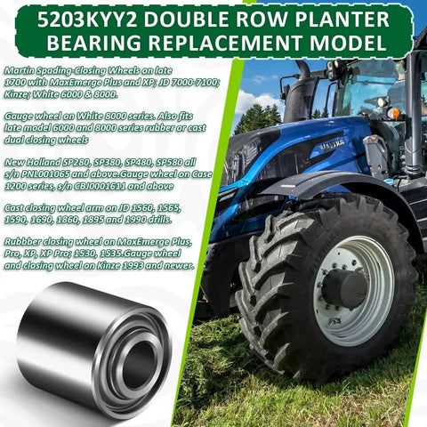 Double Row Planter Bearing 5203KYY2 Angular Contact HD Seal for John Deere Planters beside a tractor