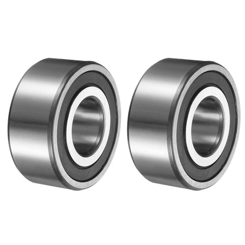 Double Row Sealed Angular Contact Ball Bearing 30x72x30.2mm 2 Pack for motors and industrial machinery front view