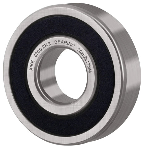 10 Pcs 6305-2RS Double Rubber Seal Bearings 25x62x17mm, chrome steel deep groove, pre-lubricated for motors and pumps