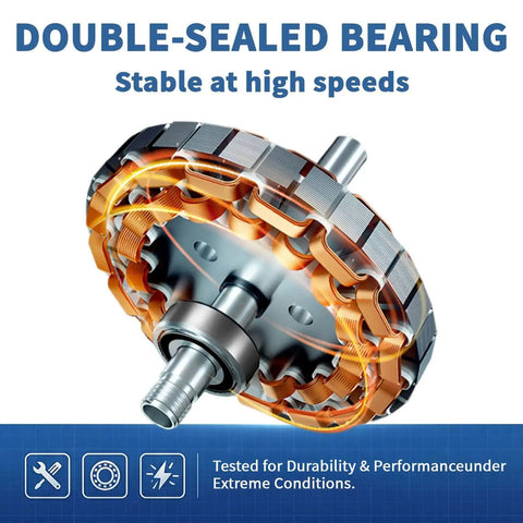 Visualization of a 20-Pack 608-2RS Sealed Deep Groove Ball Bearings, GCr15 Bearing Steel, Double-Rubber Shields, for skateboard motors.