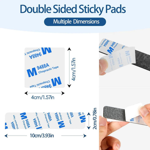 52 Pcs Double Sided Adhesive Pads And Strips Heavy Duty Mounting Tape For Walls Hanging Mirrors And Heavy Objects 2mm Thick