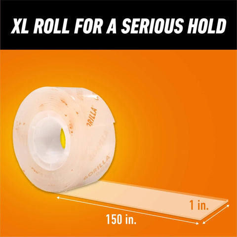 XL roll of Tough As Nails And Clear Double Sided Mounting Tape Weatherproof For Indoor Or Outdoor Use, 1 Inch By 150 Inches