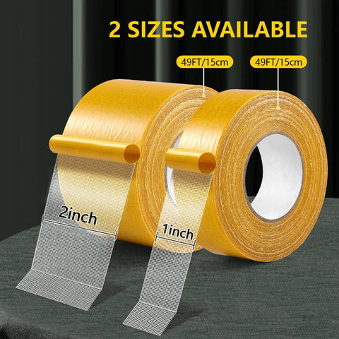 Double Sided Fabric Tape Heavy Duty For Hemming And Bonding 98 Ft Total Sticks Strong Yet Removable Carpet Tape 2 Rolls 1 Inch 2 Inch
