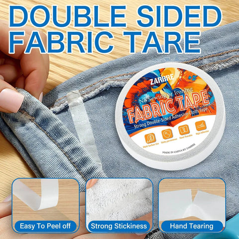 Double Sided Fabric Tape for No Sew Quick Hemming Strong Adhesive No Iron Needed Ideal for Clothes Pants Curtains Crafts