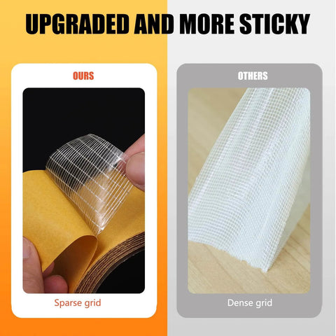Comparison of 2 Packs Heavy Duty Double Sided Mesh Tape 66 Feet Set Featuring 2 Inch And 1 Inch Gauze Fiberglass Tape Adhesive For Carpets And Pictures Mounting Industrial Grade Mesh For Super Sticky Grip with other tape types