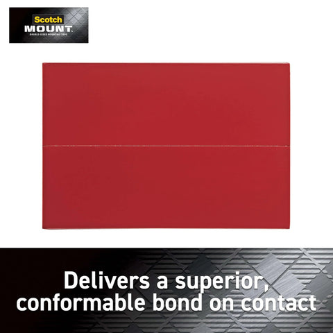 Extreme Double Sided Mounting Strips Mega Pack 1 Inch By 3 Inch Tape Holds Up To 30 Lbs Indoor Or Outdoor Use 48 Strips Heavy Duty Industrial Strength Adhesive For Painted Drywall And Other Surfaces red tape close-up