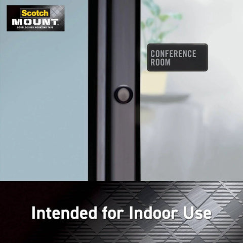 Clear Double Sided Mounting Tape With Industrial Strength Adhesive Holds Up To 15 Lbs 1 Inch Wide By 125 Inches Long Virtually Invisible Bond for Glass Installed on a Conference Room Door
