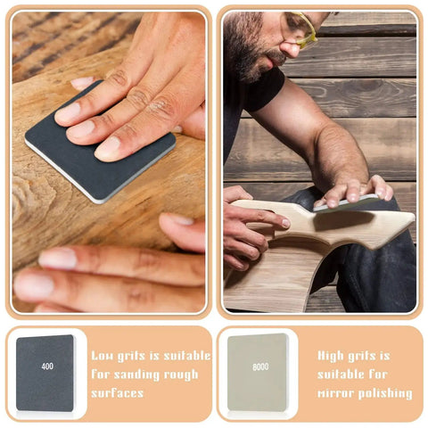 Using Double Sided Sanding Pads Kit 30 Pcs 2x2 In For Plastic And Acrylic Grit 320 600 on wood with grit size examples