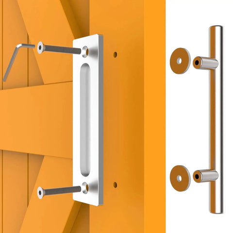 Sliding Barn Door Handle Double Sided Pull And Flush Embedded Invisible Stainless Steel, corrosion resistant, round chamfer