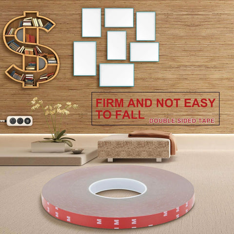 Heavy Duty Double Sided Tape 0.39 Inch By 108 Feet Waterproof Foam Mounting Adhesive for wall decor installation in room