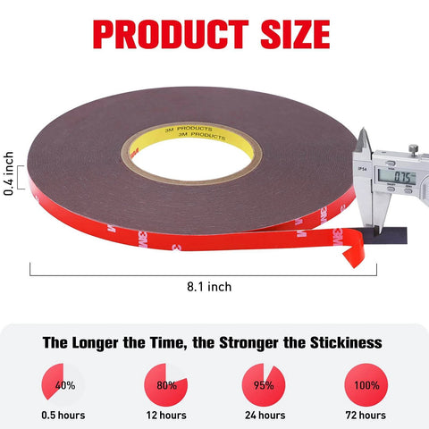 Heavy Duty Double Sided Tape 100 Feet Waterproof Mounting Adhesive For Walls Cars Home And Office Decor Super Strong Sticky 0.4 inch thick roll