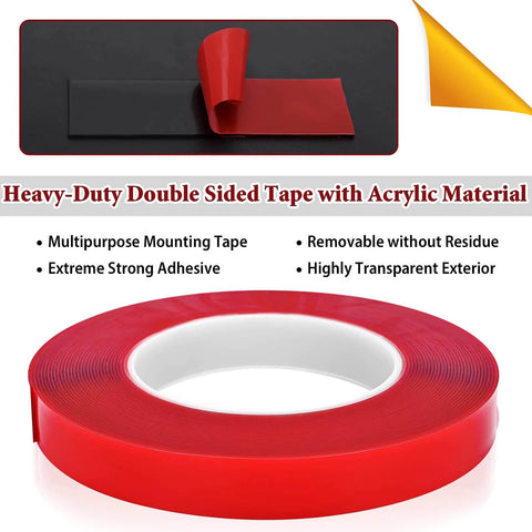 Heavy Duty Double Sided Mounting Tape With Acrylic Adhesive Foam For Picture Hanging On Walls Posters Automotive And Outdoor Use No Nails Needed