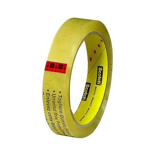 Roll of Scotch tape with visible red markings and instructions