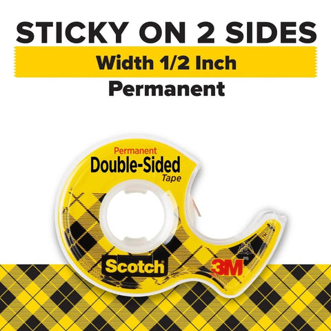 Double Sided Tape With Dispenser Set For Arts And Crafts And Scrapbooking Alternative Mess Free Bonding 0.5 Inch By 400 Inch