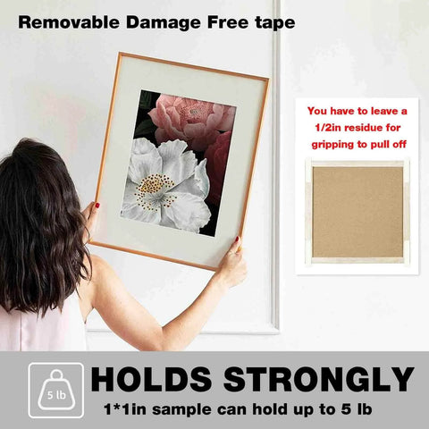 Heavy Duty Removable Double Sided Tape 40 Pack For Picture Hanging Strips Damage Free Mounting Tape on picture frame