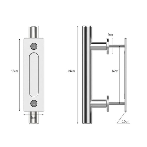 Sliding Barn Door Handle Double Sided Pull And Flush Embedded Invisible Stainless Steel, 100 Percent Stainless, corrosion resistant