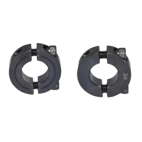 Two Piece Clamping Shaft Collar Three Quarters Inch Double Split Set Screw Style Carbon Steel Bore by KZNANZN, front view