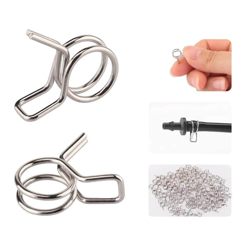 250 Piece Hose Tube Spring Clips Set Double Wire Hose Clamps 5mm To 14mm For Air Water And Silicone Hoses Irrigation Applications