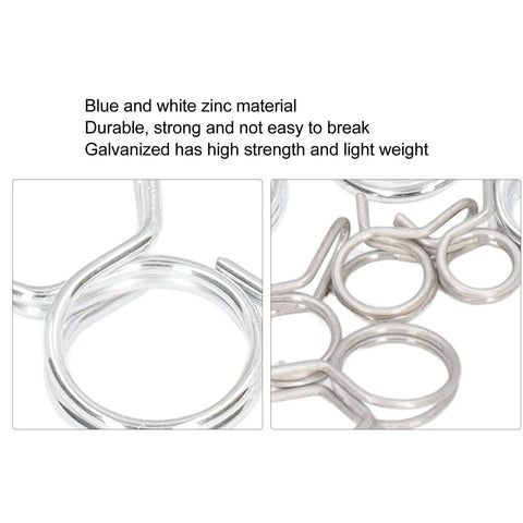 250 Piece Hose Tube Spring Clips Set Double Wire Hose Clamps 5mm To 14mm For Air Water And Silicone Hoses Irrigation Applications High Capacity Box With 10 Sizes Ideal For DIY Projects
