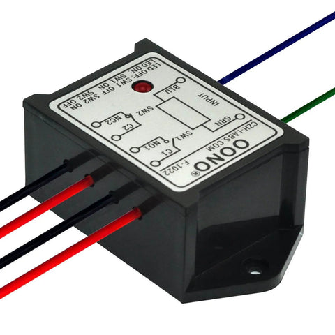 DPST Relay Module 8A 250VAC 30VDC Output With 1NO 1NC, 12V AC DC Control Voltage, Compact Plastic Case, LED Indicator