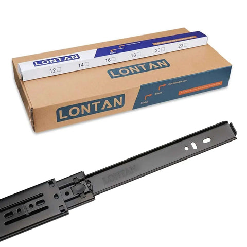 Two Pairs 18 Inch Soft Close Drawer Slides Heavy Duty Cabinet Rails With Full Extension Ball Bearing Design boxed and single slide