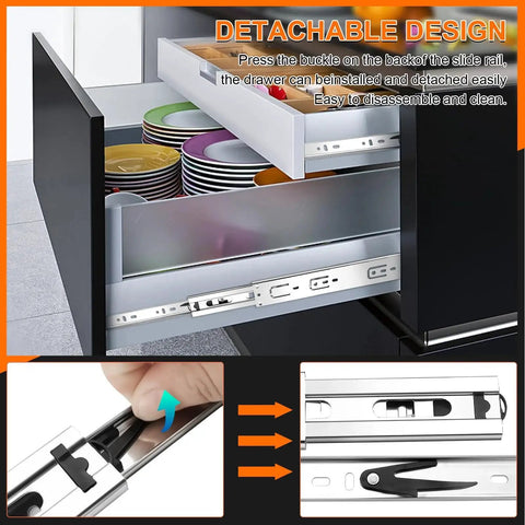 18 Inch Full Extension Drawer Slides 4 Pairs 8 Pieces Side Mount Cabinet Glides Silver 100 LB Capacity for dresser cabinet kitchen