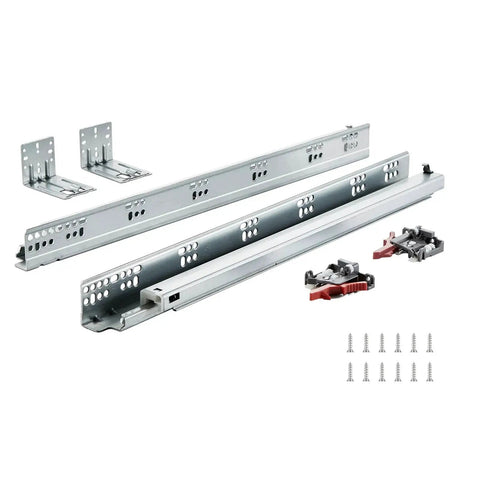 10 Pairs 15 18 21 Inch Soft Close Bottom Mount Drawer Slides With Heavy Duty Ball Bearing Full Extension Steel Tracks and screws