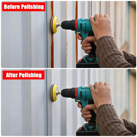 24 Pack Detail Sanding Sponge Set 3 Inch Pads Grit 180-3000 For Edges And Curves used with drill for metal surface polishing.