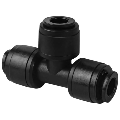30 Pack One Quarter Inch Drip Irrigation Tee Fittings With Push To Fit Barbed Connectors for 1/4 inch tubing setup shown