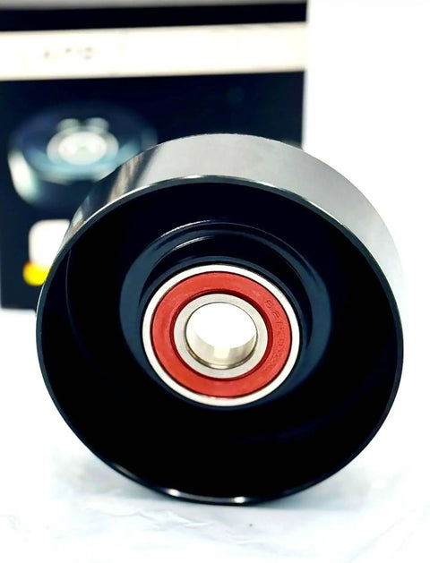 Drive Belt Idler Pulley And Tensioner Pulley 38001 OEM Interchange 88909582 with red NSK bearing front view