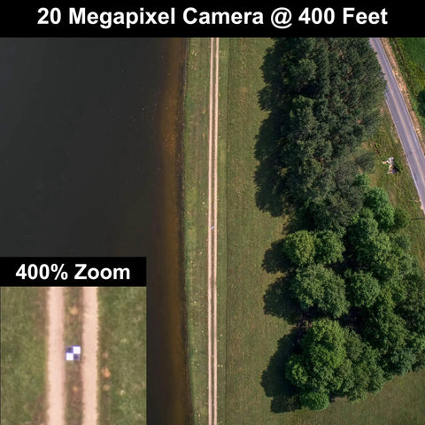 Aerial view featuring Bulls Eye 24x24 Drone Ground Control Point Targets Six Pack For Mapping And Surveying Center Passthrough.