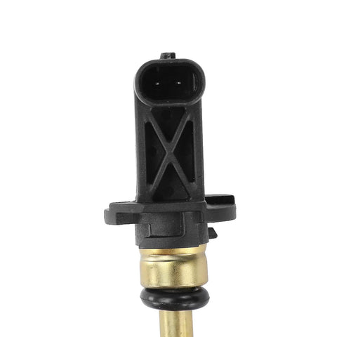 Automotive temperature sensor with black 2-pin connector and brass probe for Jeep Grand Cherokee, Wrangler, Durango, Pacifica