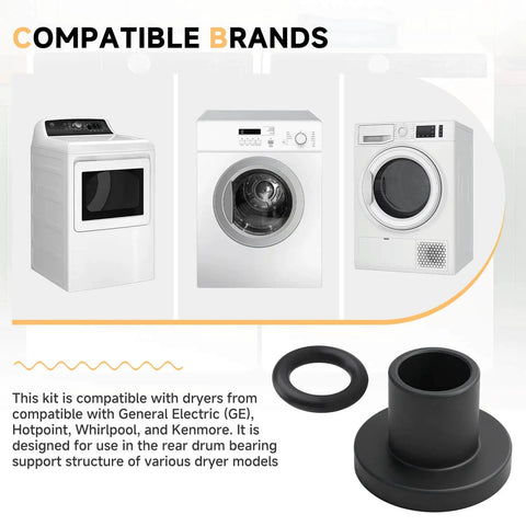 Rear Drum Bearing Sleeve And Retainer O Ring Kit For GE Hotpoint Whirlpool Kenmore Dryers DIY Friendly And Easy To Install
