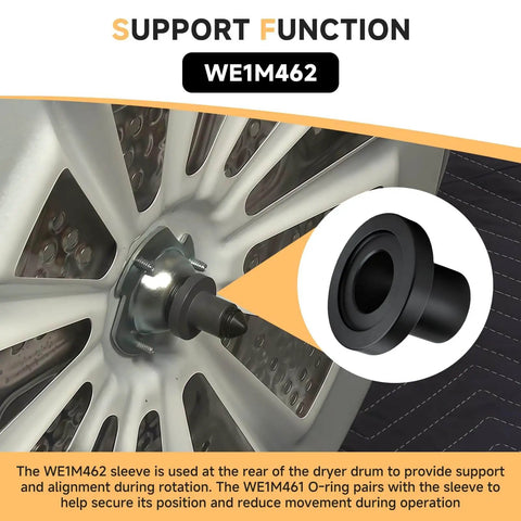 Rear Drum Bearing Sleeve And Retainer O Ring Kit For GE Hotpoint Whirlpool Kenmore Dryers DIY Friendly And Easy To Install With WE1M462 WE1M461