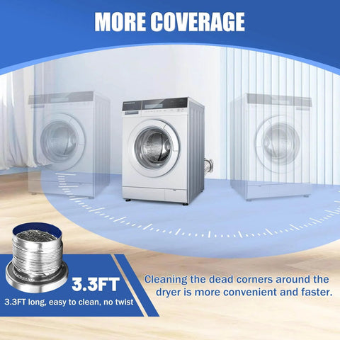 Magnetic Dryer Vent Coupling Kit With Airtight Seal Quick Connect And Disconnect Includes 4 Inch By 3.3 Foot Duct And Two Clamps Easy To Clean And Install Connector For Dryer Venting shown with dryer