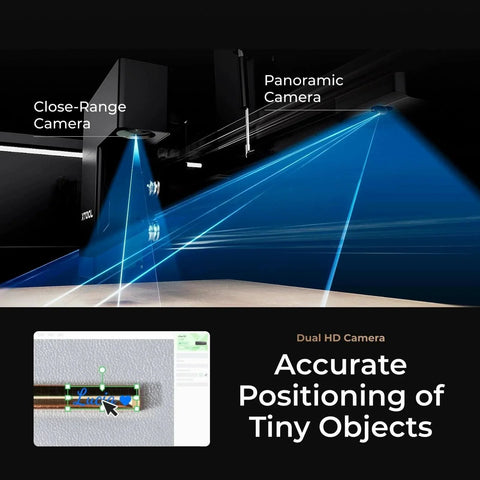 55W CO2 Laser Cutter And Engraver Desktop Machine with Dual 16MP Cameras for precise positioning on curved surfaces