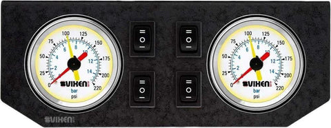 Dual white gauges for Three Eighth Inch NPT Air Ride Suspension High Flow Air Valves and Solenoids Kit for Four Corner Systems VXK3804GW