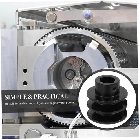 Groove Sheave V-belt Pulley for Automotive Applications Heavy Duty Cast Construction for Gas Engine Water Pump shown installed