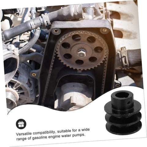 Double Groove Pulley V-belt Pulley High Efficiency Easy Installation for Gas Engine Water Pump installed view