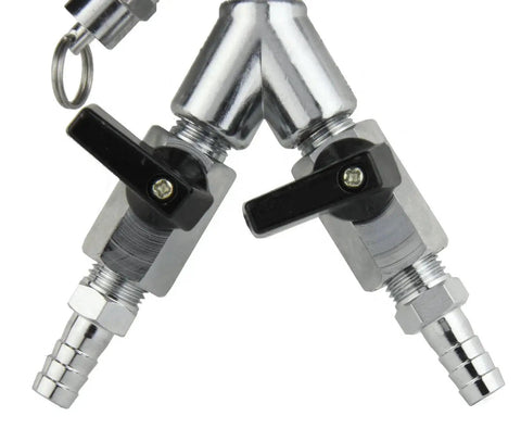 Premium Commercial Grade Dual Gauge Nitrogen Kegerator Regulator connector valves close-up