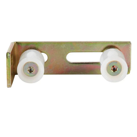 Slide Gate Guide Roller With L Post Bracket And Dual Nylon Rollers For Sliding Gates, Galvanized Steel, Pack Of 2