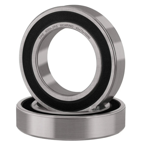 Two Pack 6009-2RS Deep Groove Ball Bearings 45x75x16mm With Double Rubber Seals Pre Lubricated
