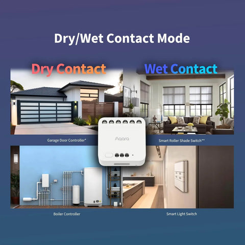 Dual Relay Module T2 Smart Relay Switch For Garage Doors And Boilers, Light Control And Roller Shade Setup with illustrations
